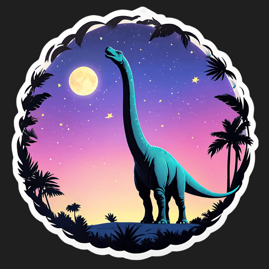 Dinosaur Moonlight - Sticker - Heat Press Transfer