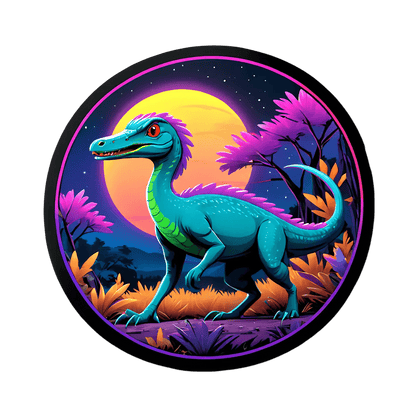 Dinosaur Moonlight - Vibrant Sticker - Heat Press Transfer