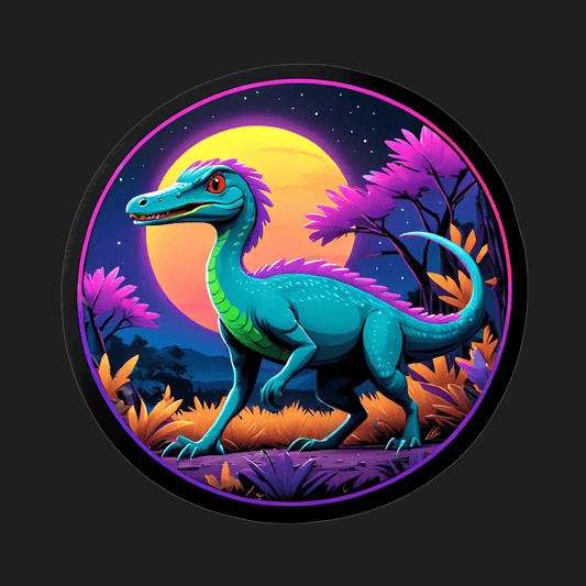 Dinosaur Moonlight - Vibrant Sticker - Heat Press Transfer