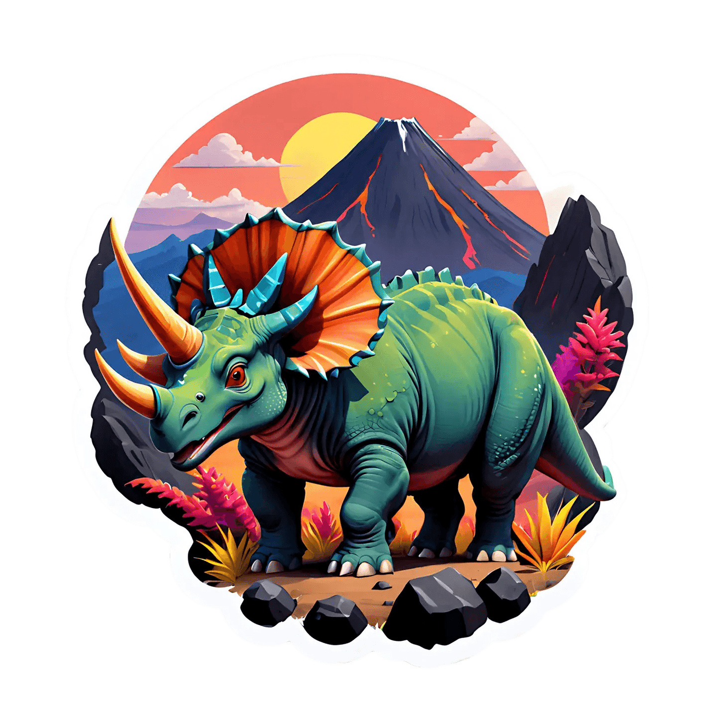 Dinosaur Mountain - Sticker - Heat Press Transfer