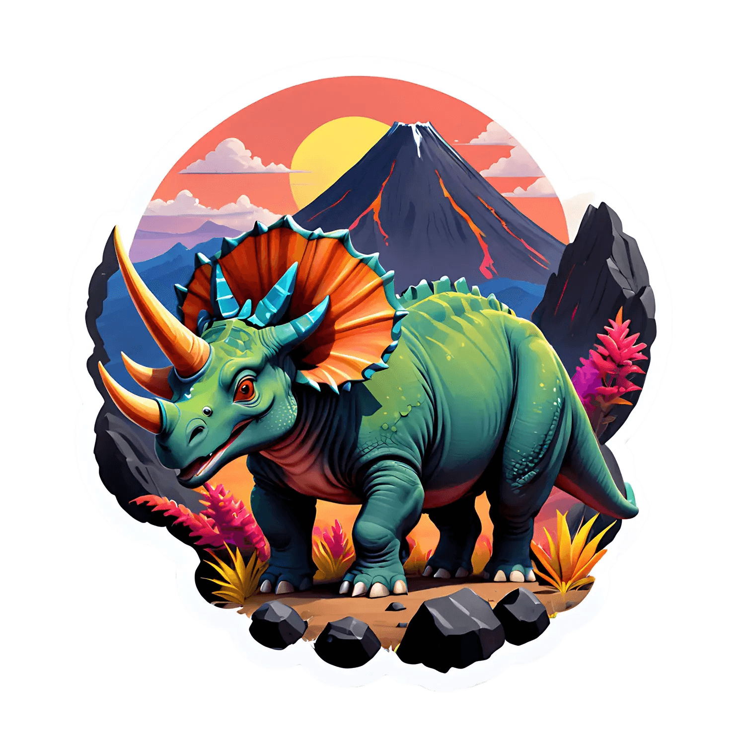 Dinosaur Mountain - Sticker - Heat Press Transfer