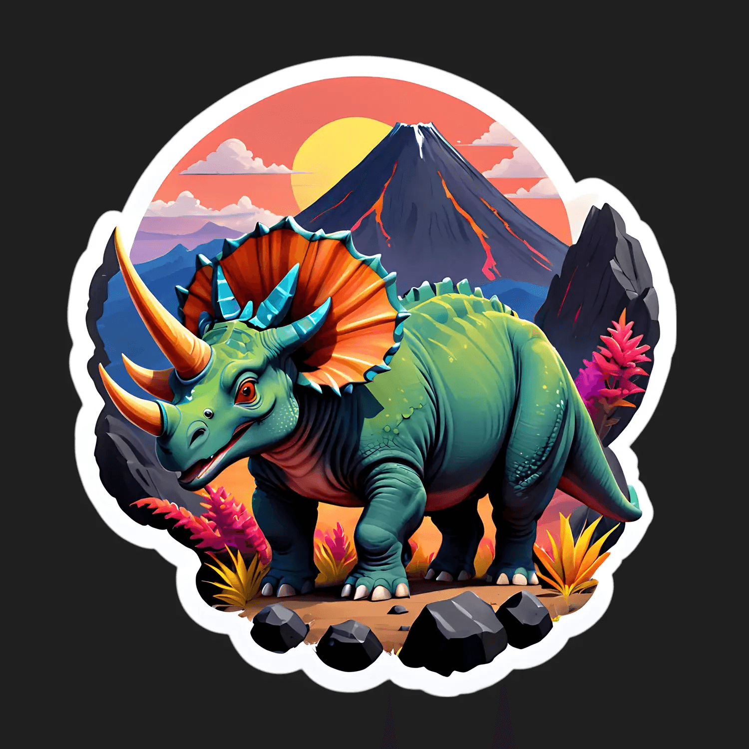 Dinosaur Mountain - Sticker - Heat Press Transfer