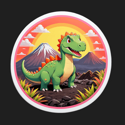 Dinosaur Mountain Sticker - UV DTF Print - Heat Press Transfer