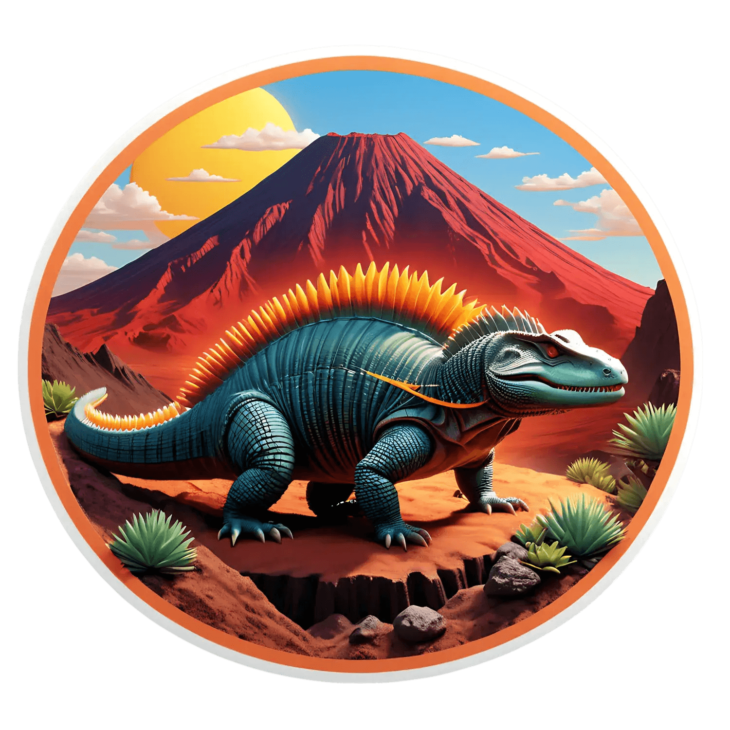 Dinosaur Mountain - UV Sticker - Heat Press Transfer