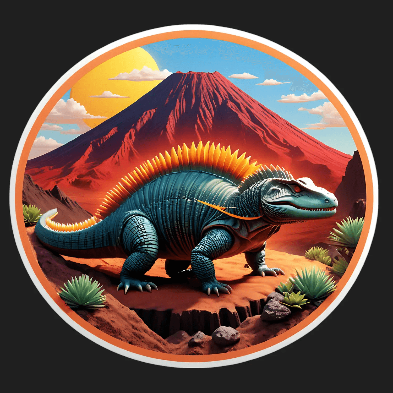 Dinosaur Mountain - UV Sticker - Heat Press Transfer