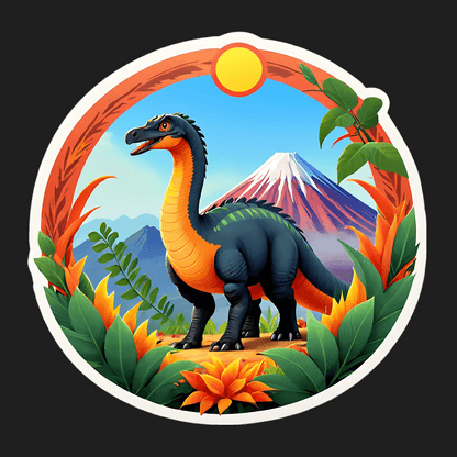 Dinosaur Mountain View - Sticker - Heat Press Transfer