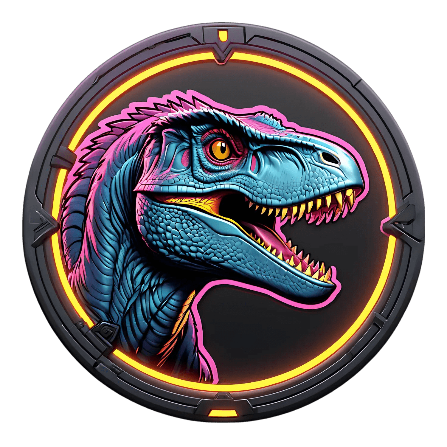 Dinosaur Neon Art - Sticker - Heat Press Transfer