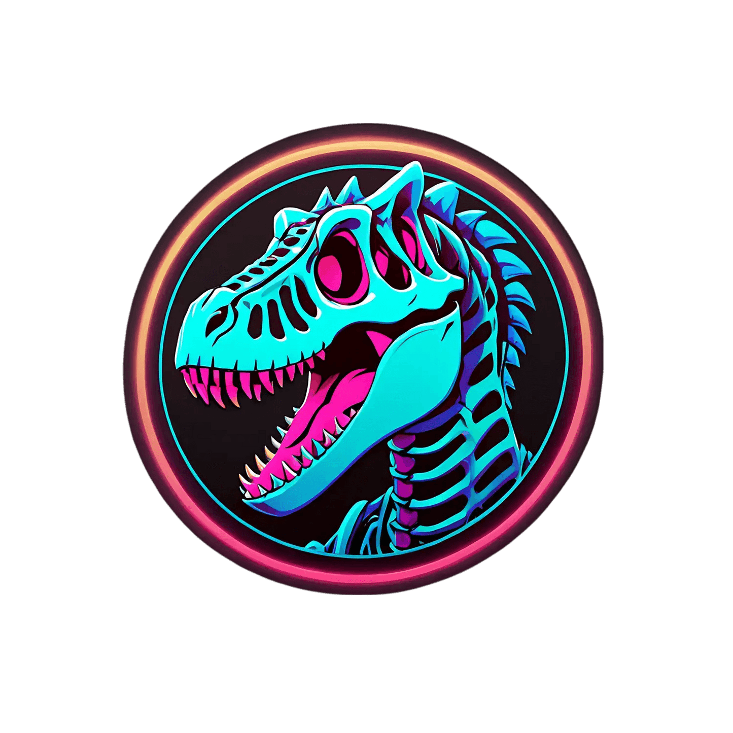 Dinosaur Neon Glow - Sticker - Heat Press Transfer