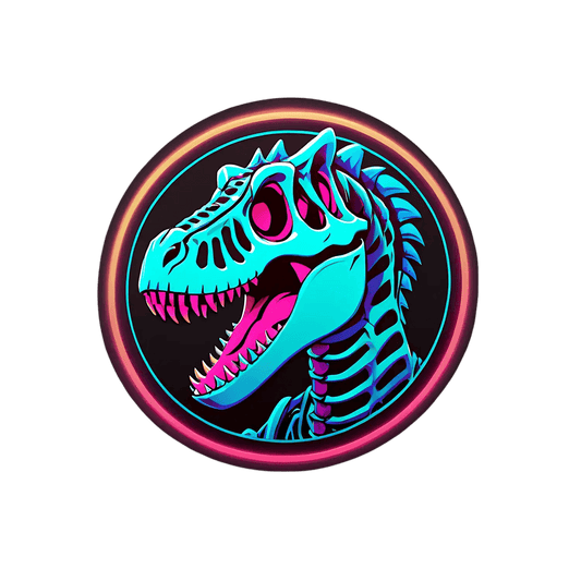 Dinosaur Neon Glow - Sticker - Heat Press Transfer