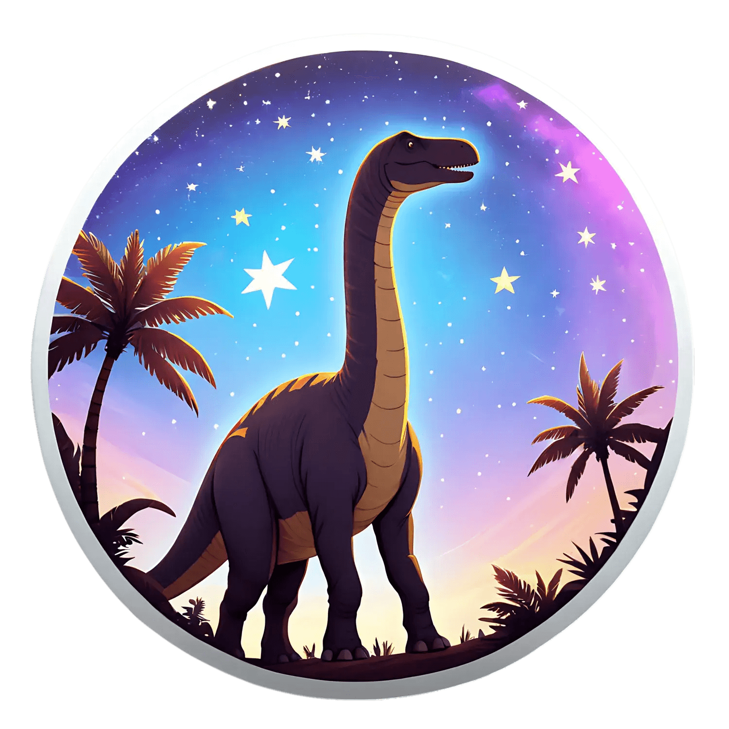 Dinosaur Night Sky - Sticker - Heat Press Transfer