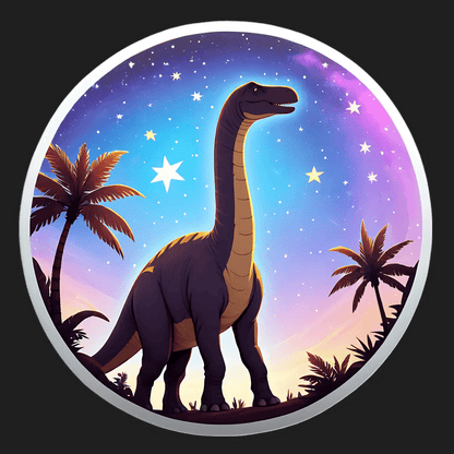 Dinosaur Night Sky - Sticker - Heat Press Transfer