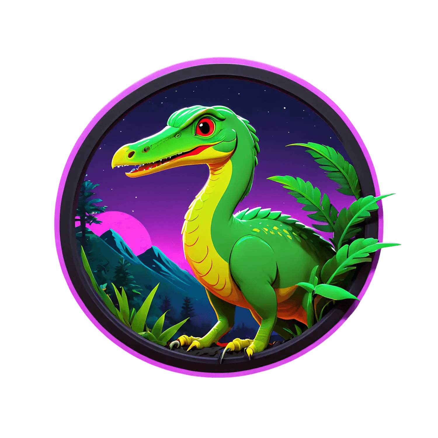 Dinosaur Night - UV DTF Sticker - Heat Press Transfer