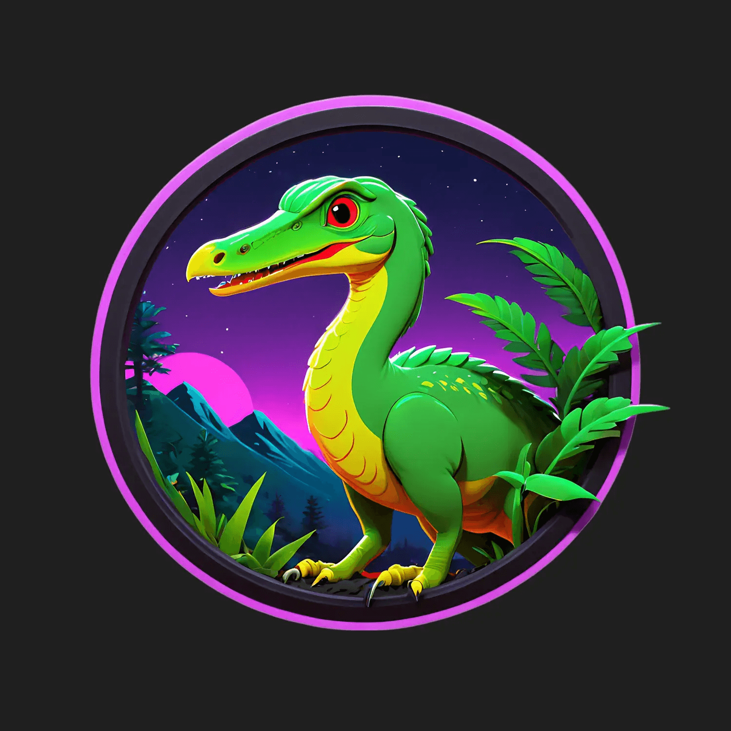 Dinosaur Night - UV DTF Sticker - Heat Press Transfer