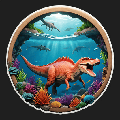Dinosaur Ocean Adventure - Sticker - Heat Press Transfer