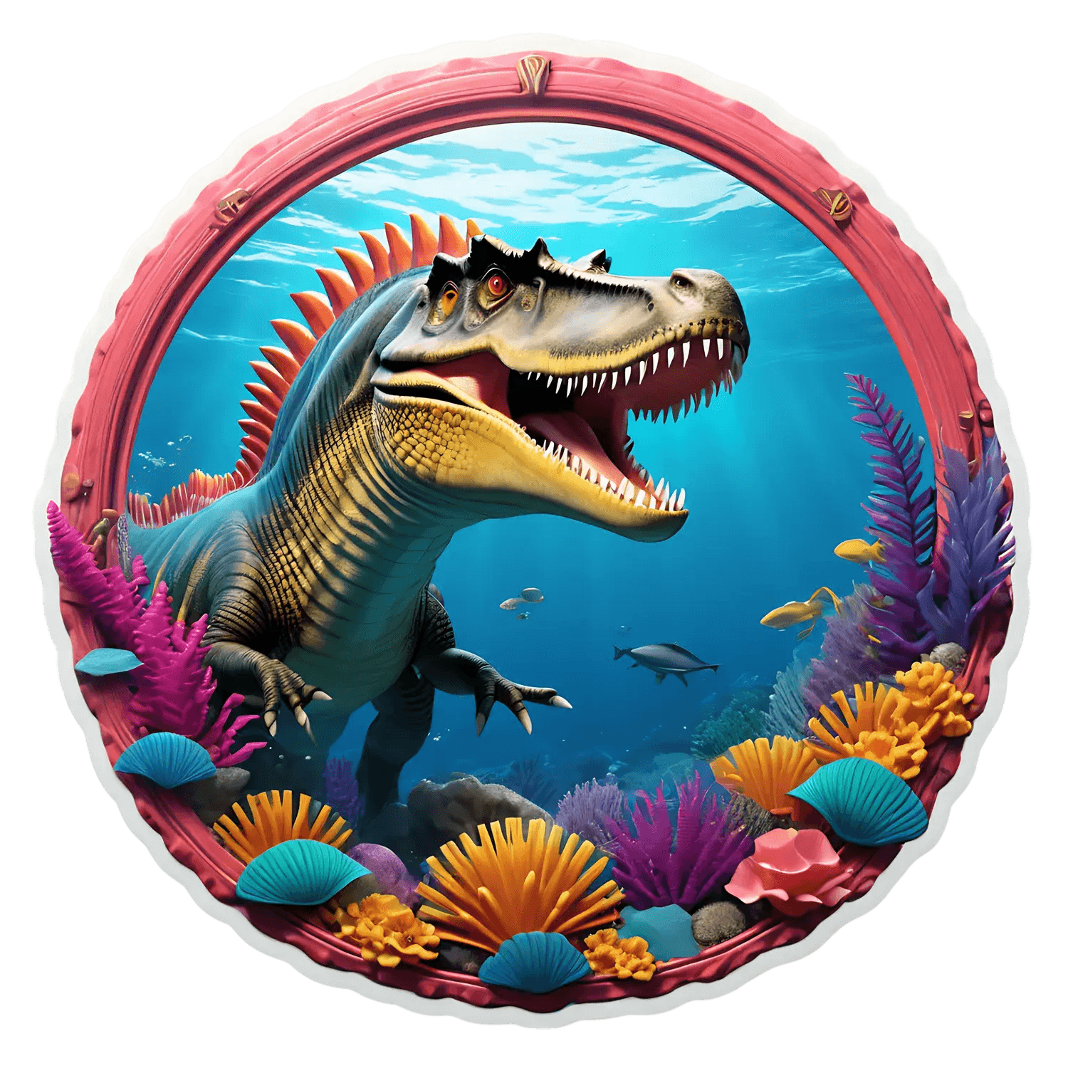 Dinosaur Ocean Adventure - UV Sticker - Heat Press Transfer