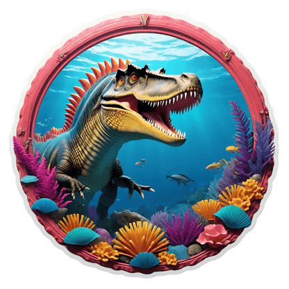 Dinosaur Ocean Adventure - UV Sticker - Heat Press Transfer
