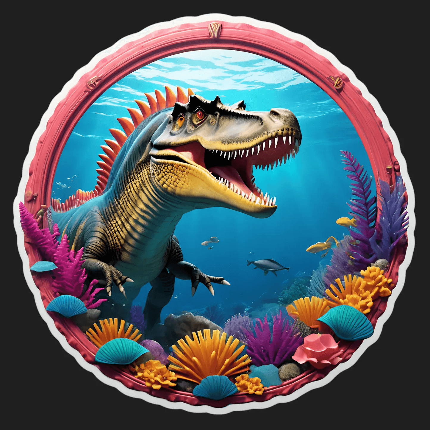 Dinosaur Ocean Adventure - UV Sticker - Heat Press Transfer