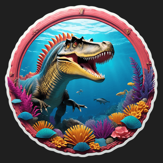 Dinosaur Ocean Adventure - UV Sticker - Heat Press Transfer