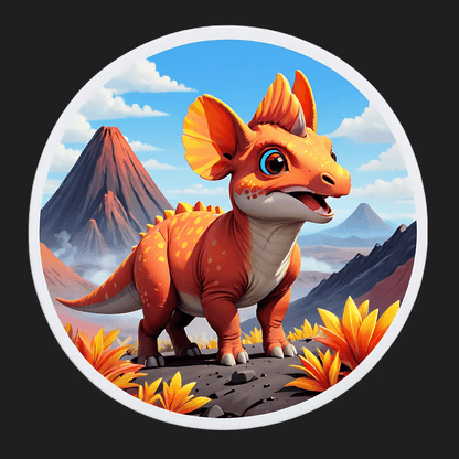 Dinosaur Orange - Cute Sticker - Heat Press Transfer