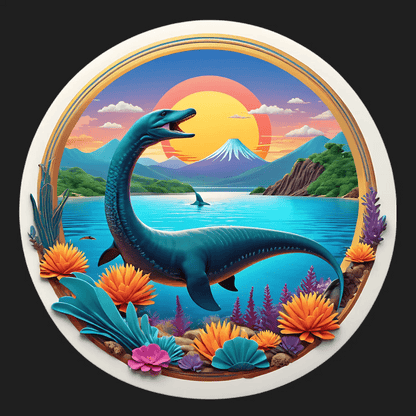 Dinosaur Paradise - Ocean View Sticker - Heat Press Transfer