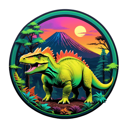 Dinosaur Paradise Sticker - Colorful UV DTF - Heat Press Transfer