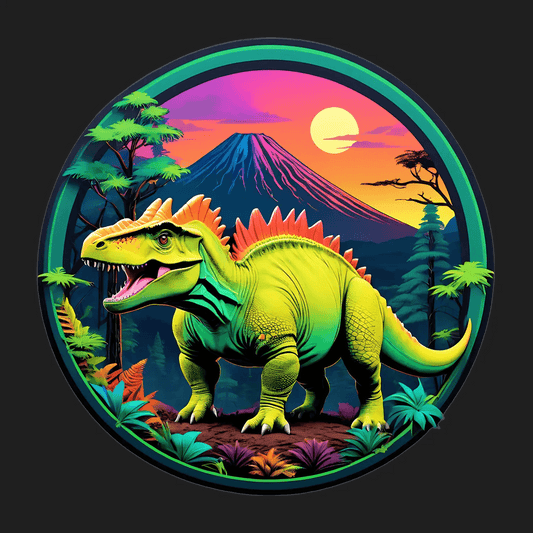 Dinosaur Paradise Sticker - Colorful UV DTF - Heat Press Transfer