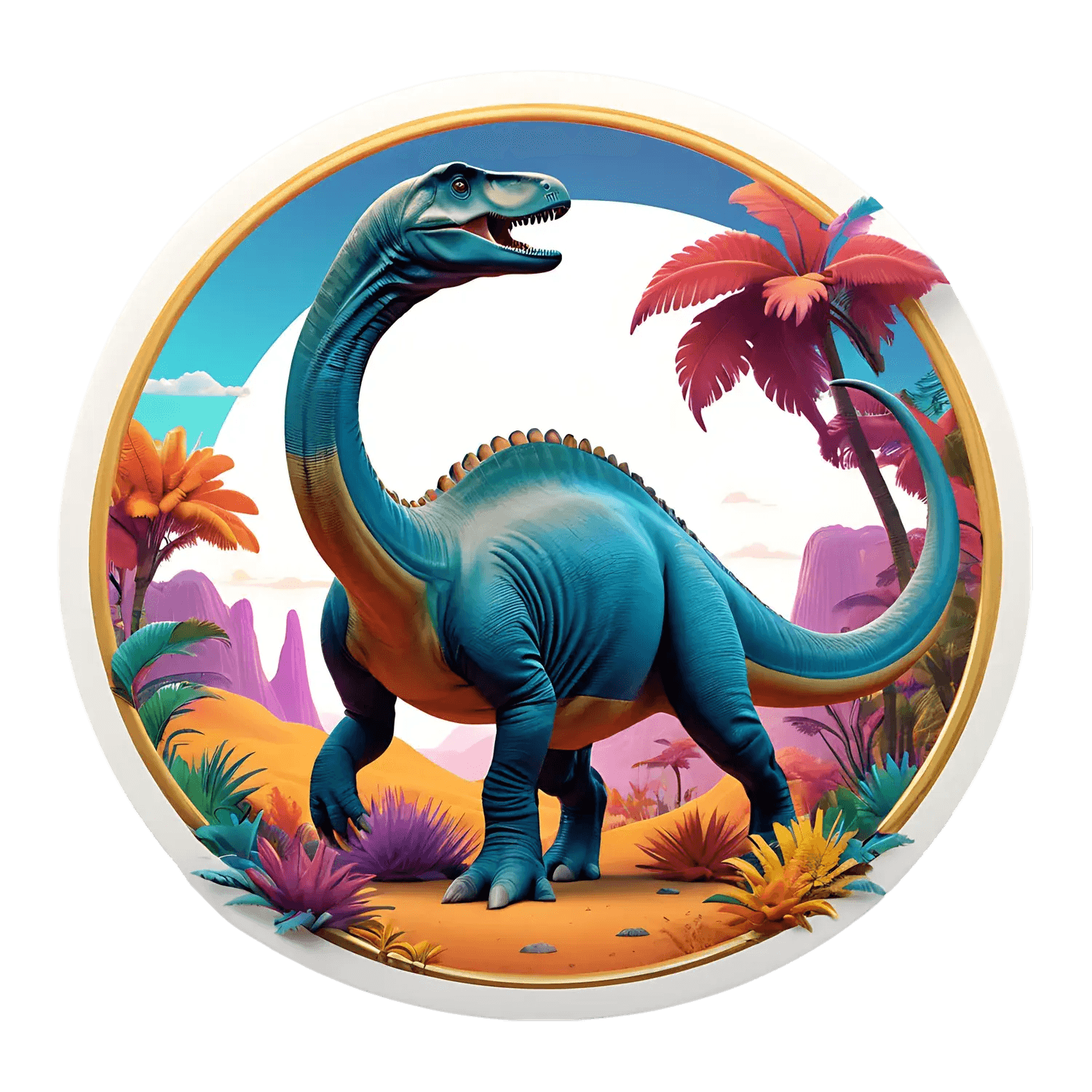 Dinosaur Paradise - UV DTF Sticker - Heat Press Transfer