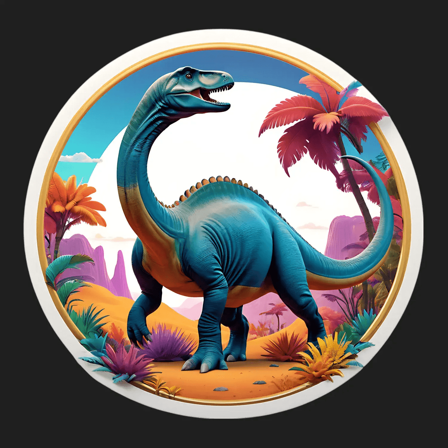 Dinosaur Paradise - UV DTF Sticker - Heat Press Transfer