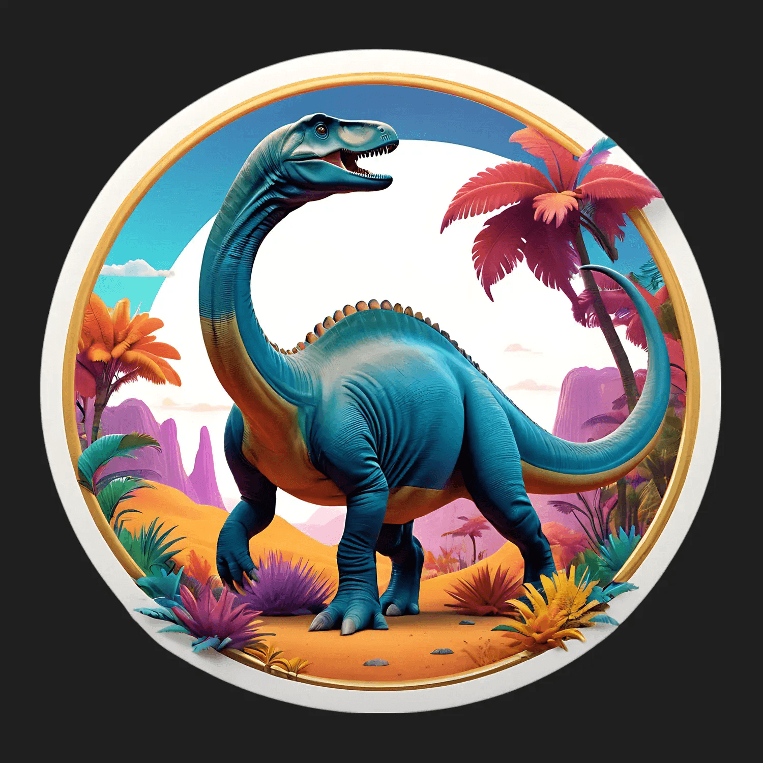 Dinosaur Paradise - UV DTF Sticker - Heat Press Transfer