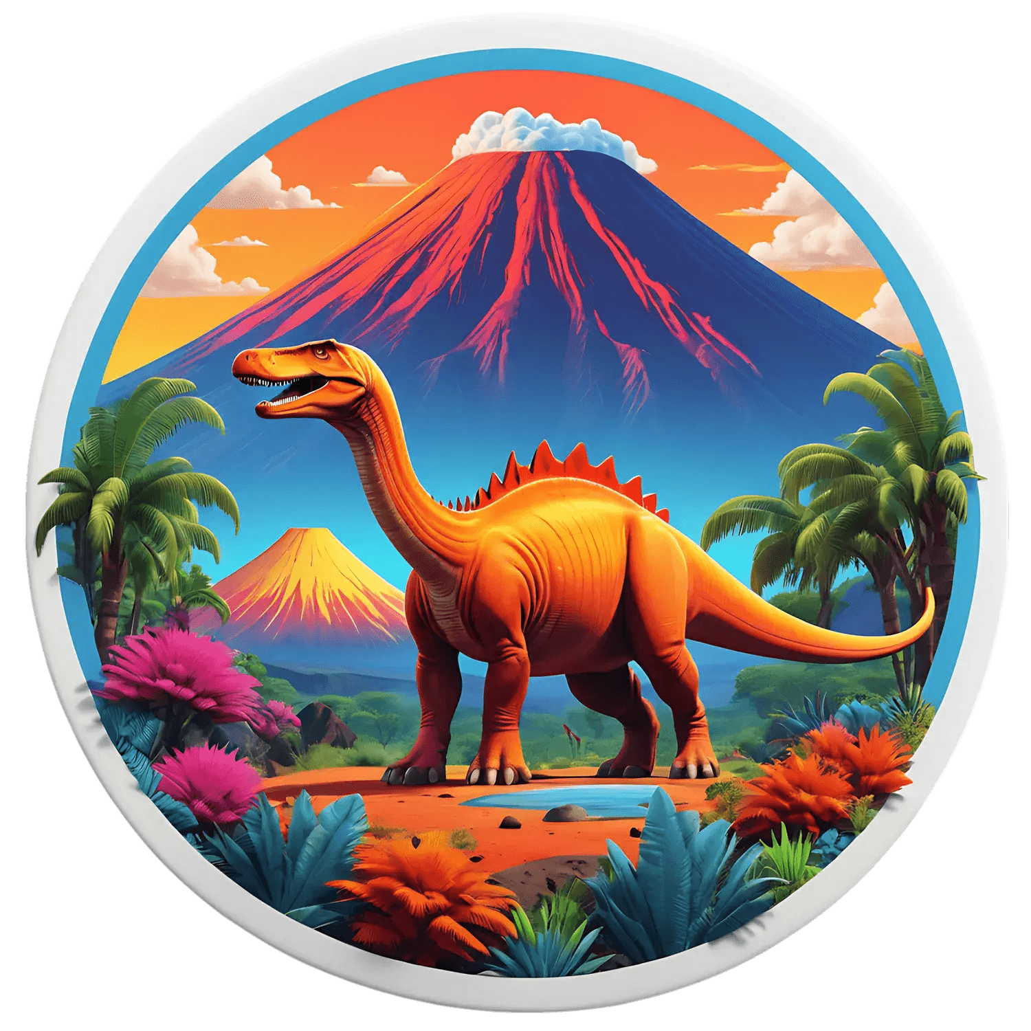 Dinosaur Paradise - Vibrant Sticker - Heat Press Transfer