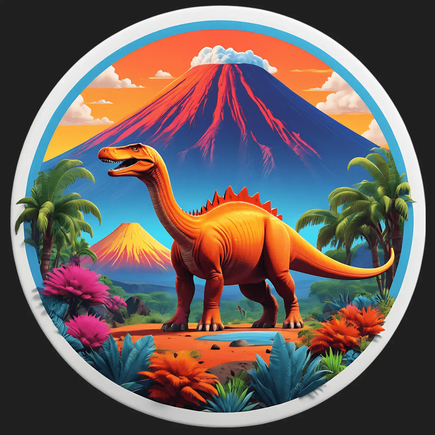Dinosaur Paradise - Vibrant Sticker - Heat Press Transfer
