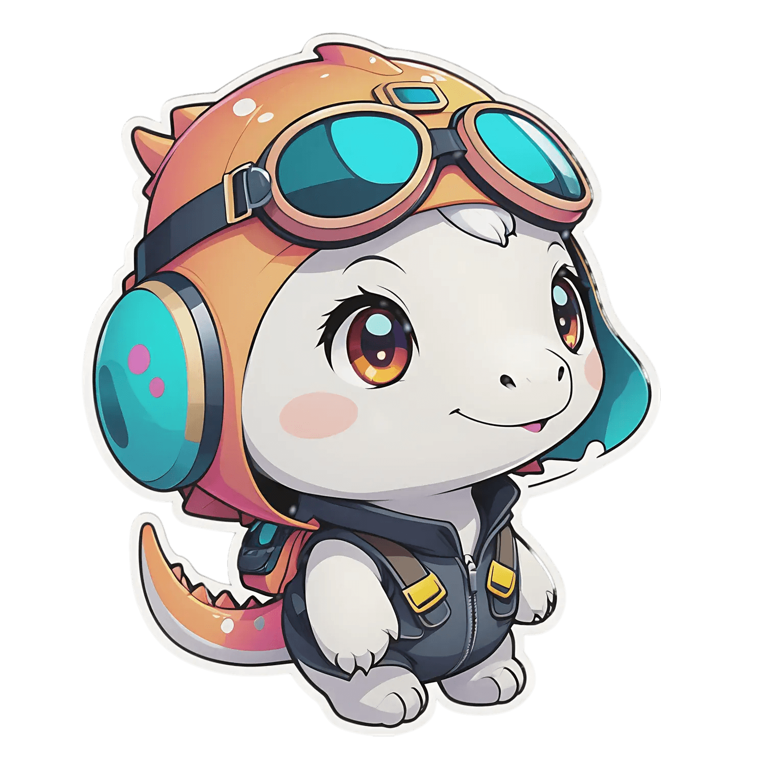 Dinosaur Pilot - Adorable Sticker - Heat Press Transfer