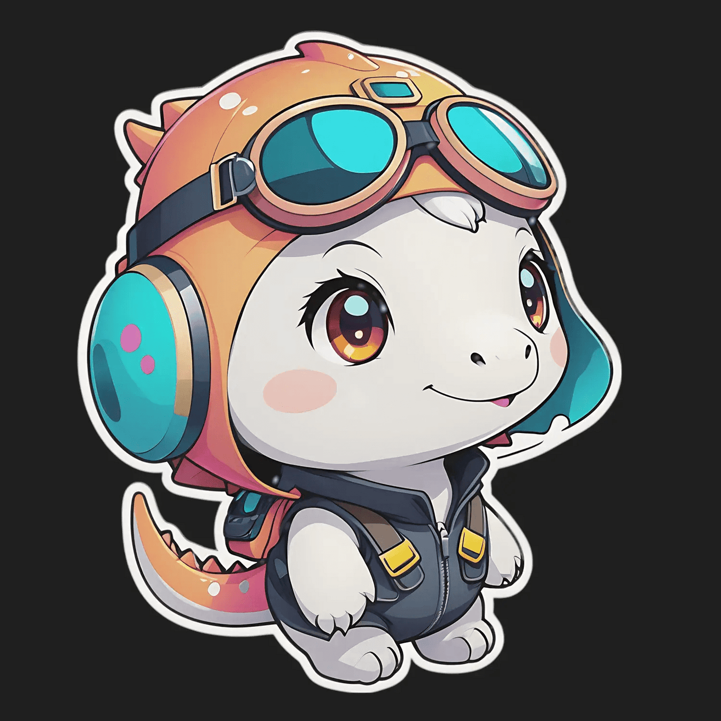 Dinosaur Pilot - Adorable Sticker - Heat Press Transfer