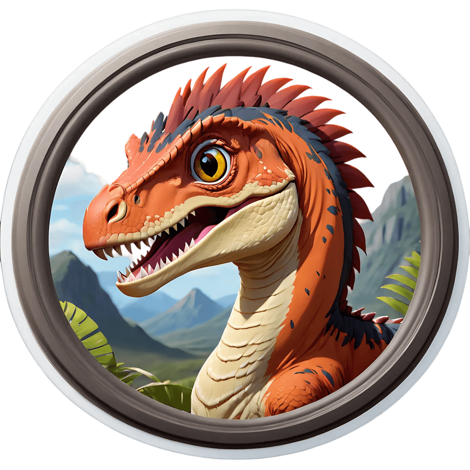 Dinosaur Portrait - UV Sticker - Heat Press Transfer