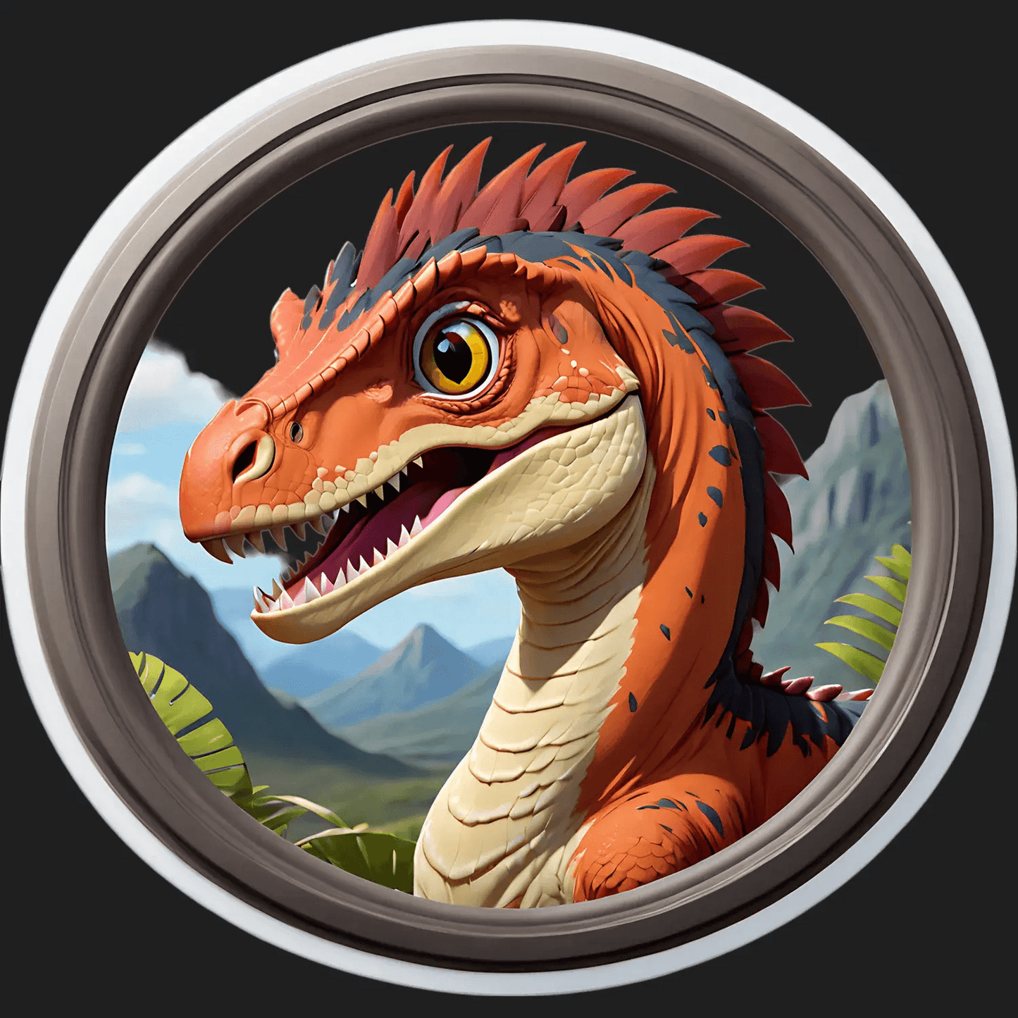 Dinosaur Portrait - UV Sticker - Heat Press Transfer