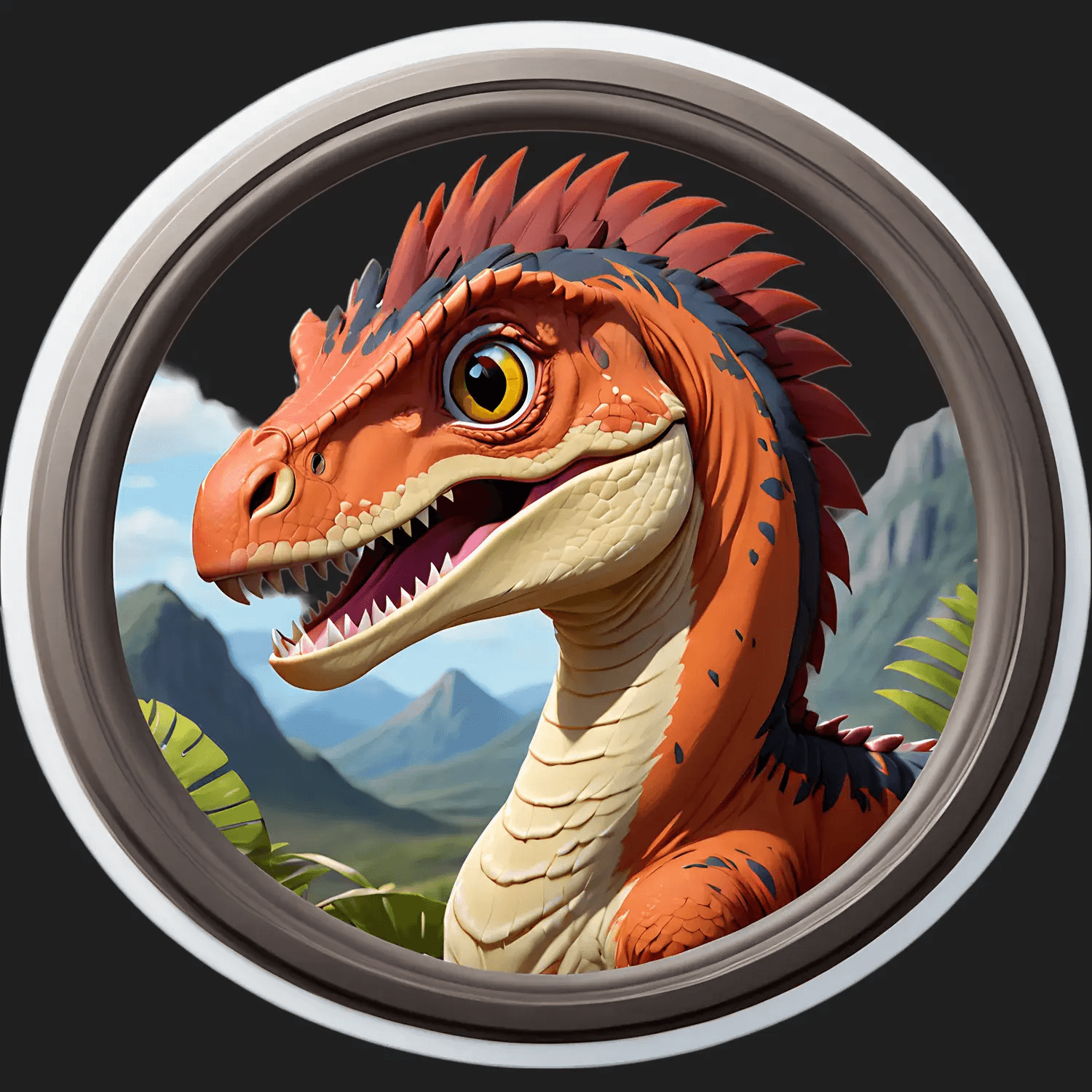 Dinosaur Portrait - UV Sticker - Heat Press Transfer