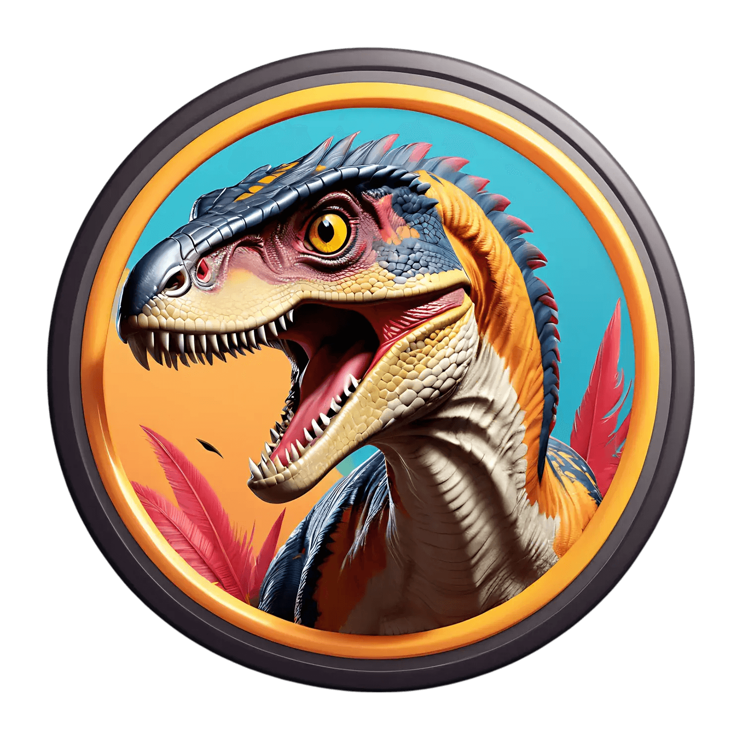 Dinosaur Rage Sticker - Vibrant Dino Graphics - Heat Press Transfer