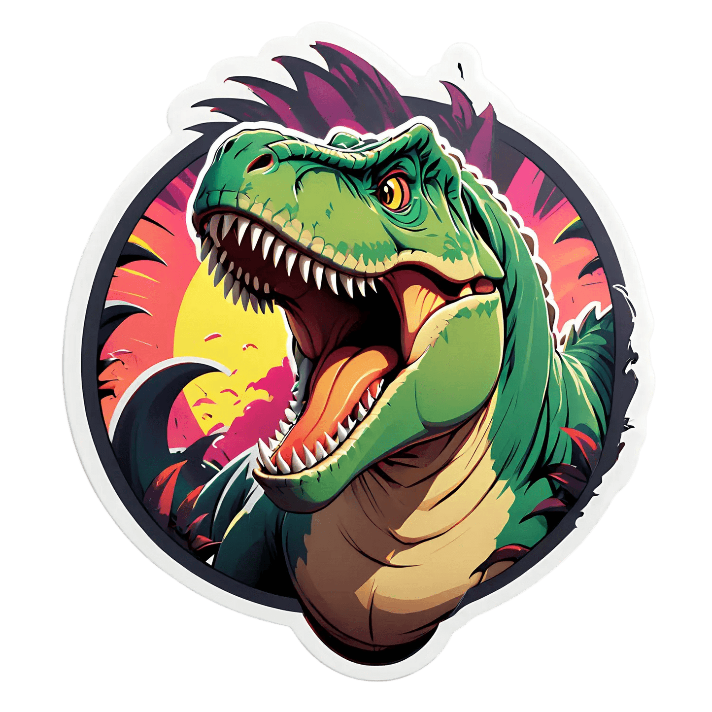 Dinosaur Roar Sticker - Vibrant UV DTF - Heat Press Transfer