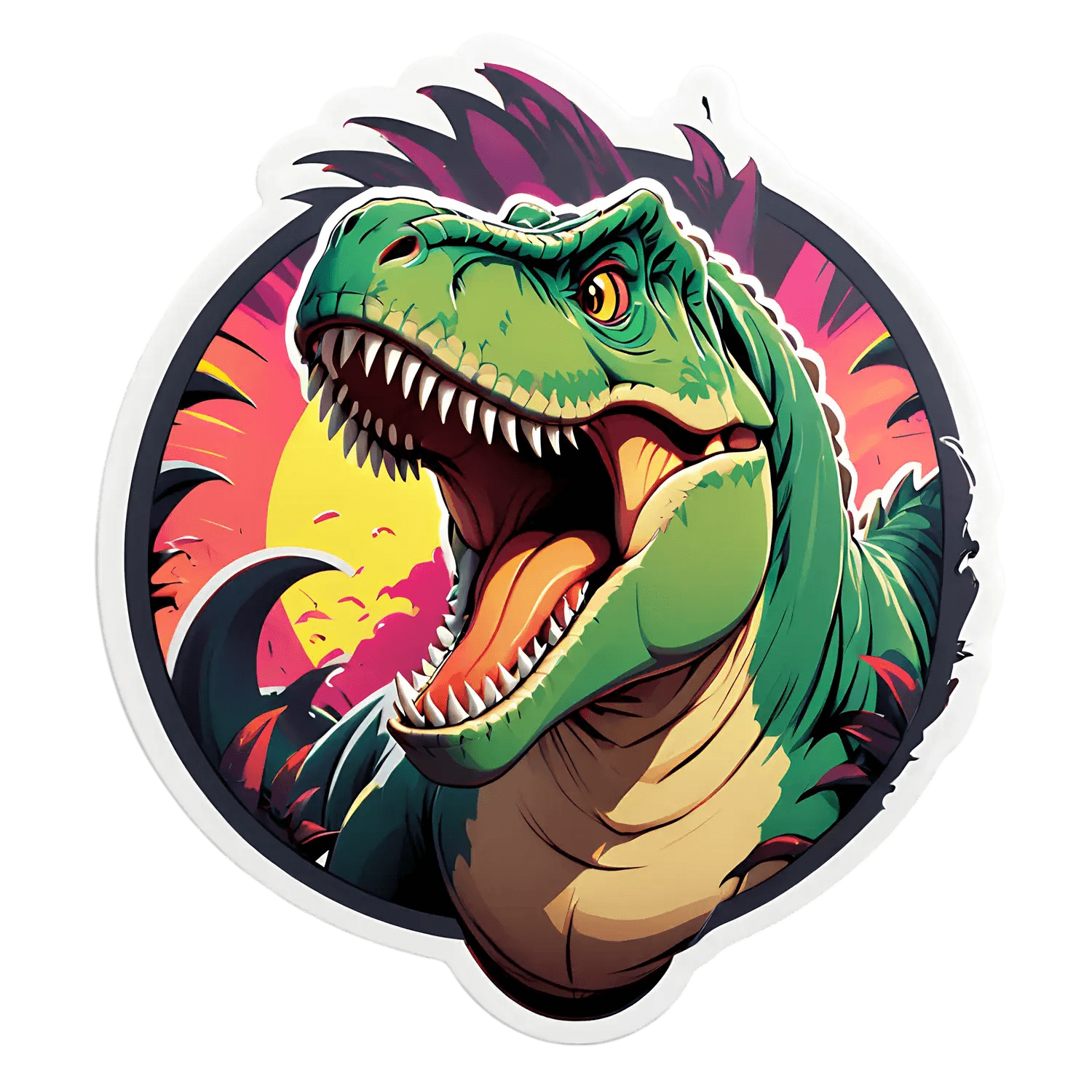 Dinosaur Roar Sticker - Vibrant UV DTF - Heat Press Transfer