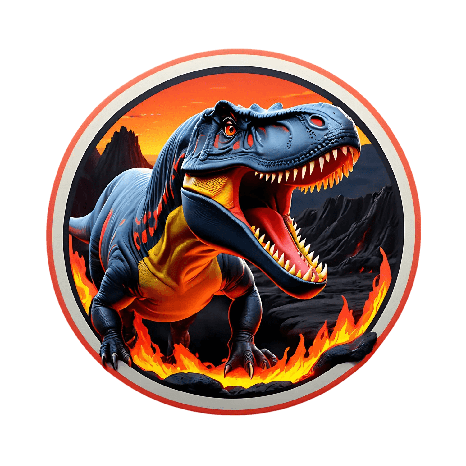 Dinosaur Roar - UV DTF Sticker - Heat Press Transfer