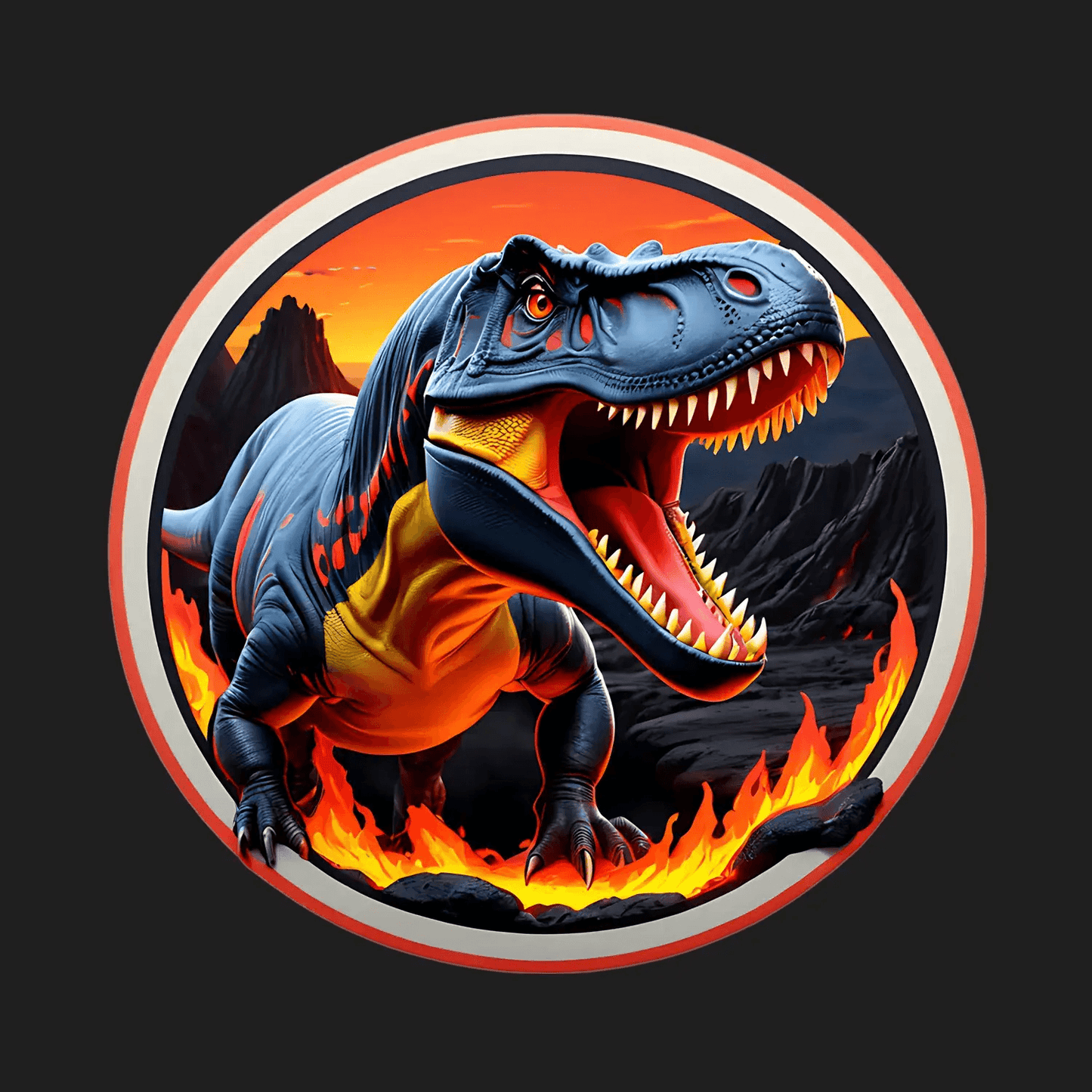 Dinosaur Roar - UV DTF Sticker - Heat Press Transfer