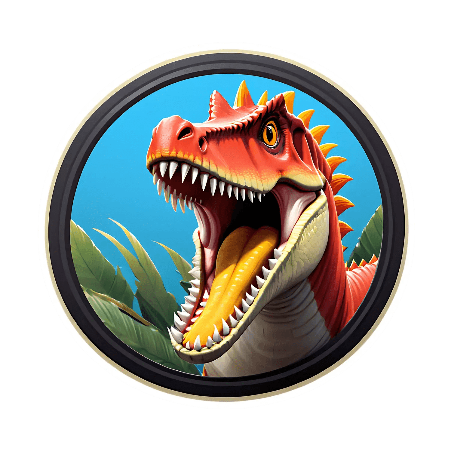 Dinosaur Roar - UV DTF Sticker - Heat Press Transfer