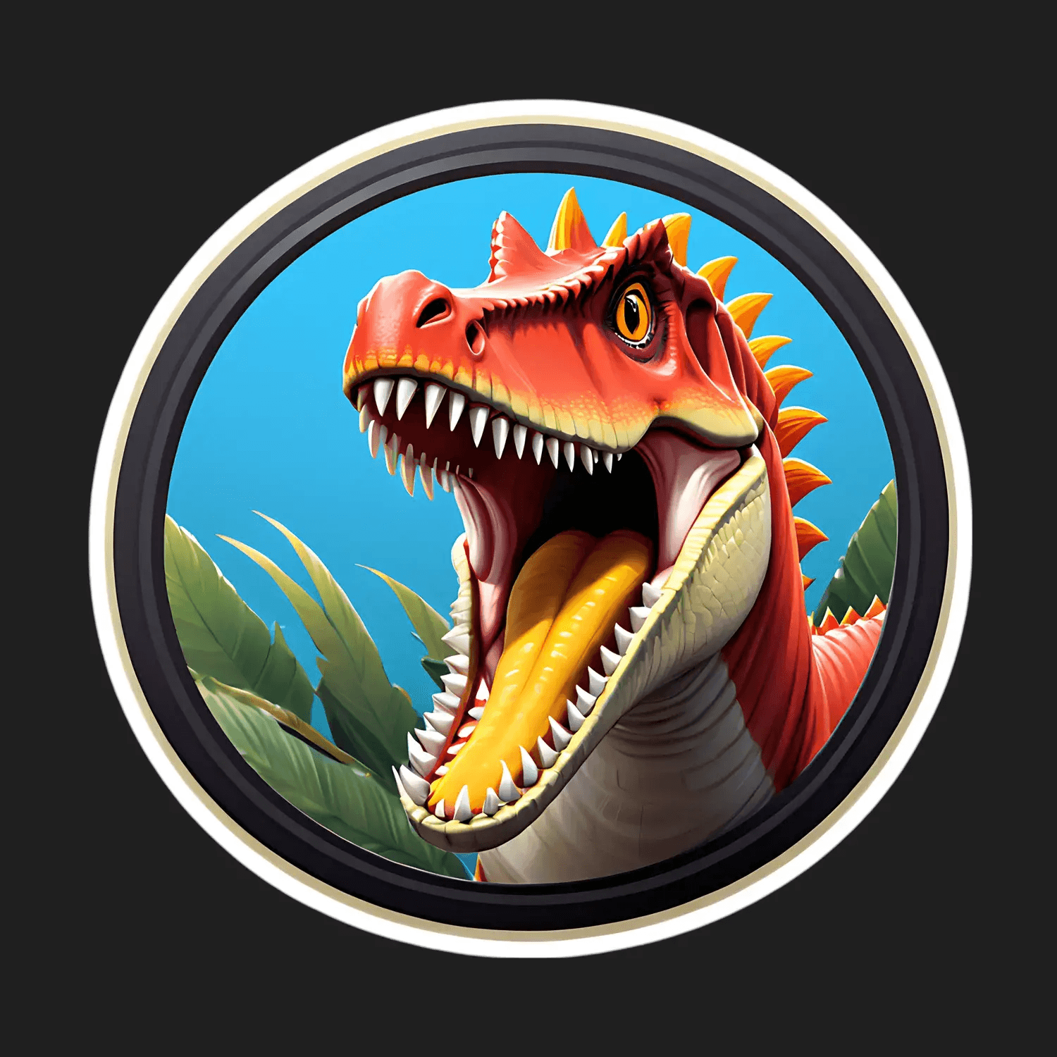Dinosaur Roar - UV DTF Sticker - Heat Press Transfer