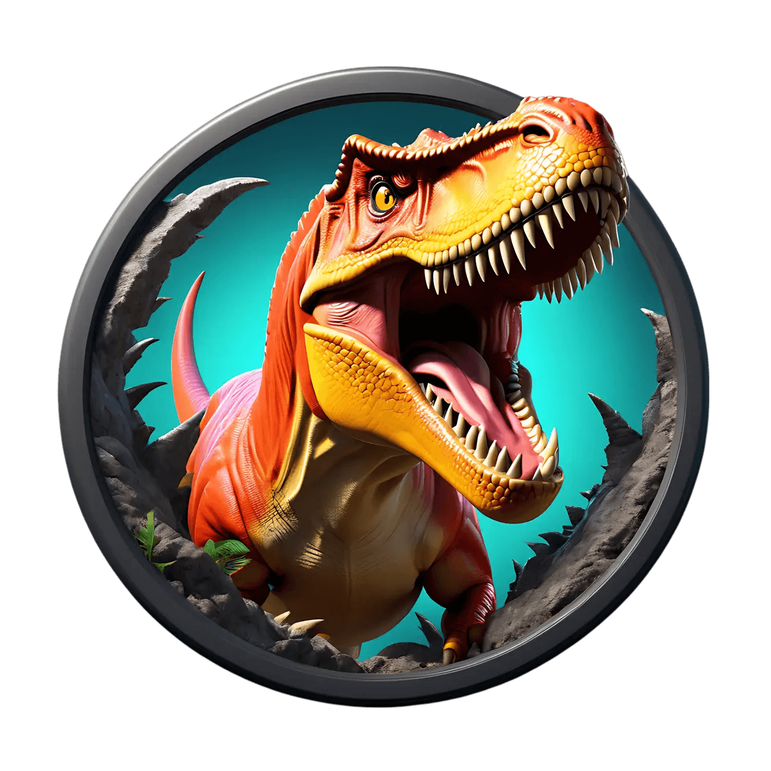 Dinosaur Roar - Vibrant UV Sticker - Heat Press Transfer