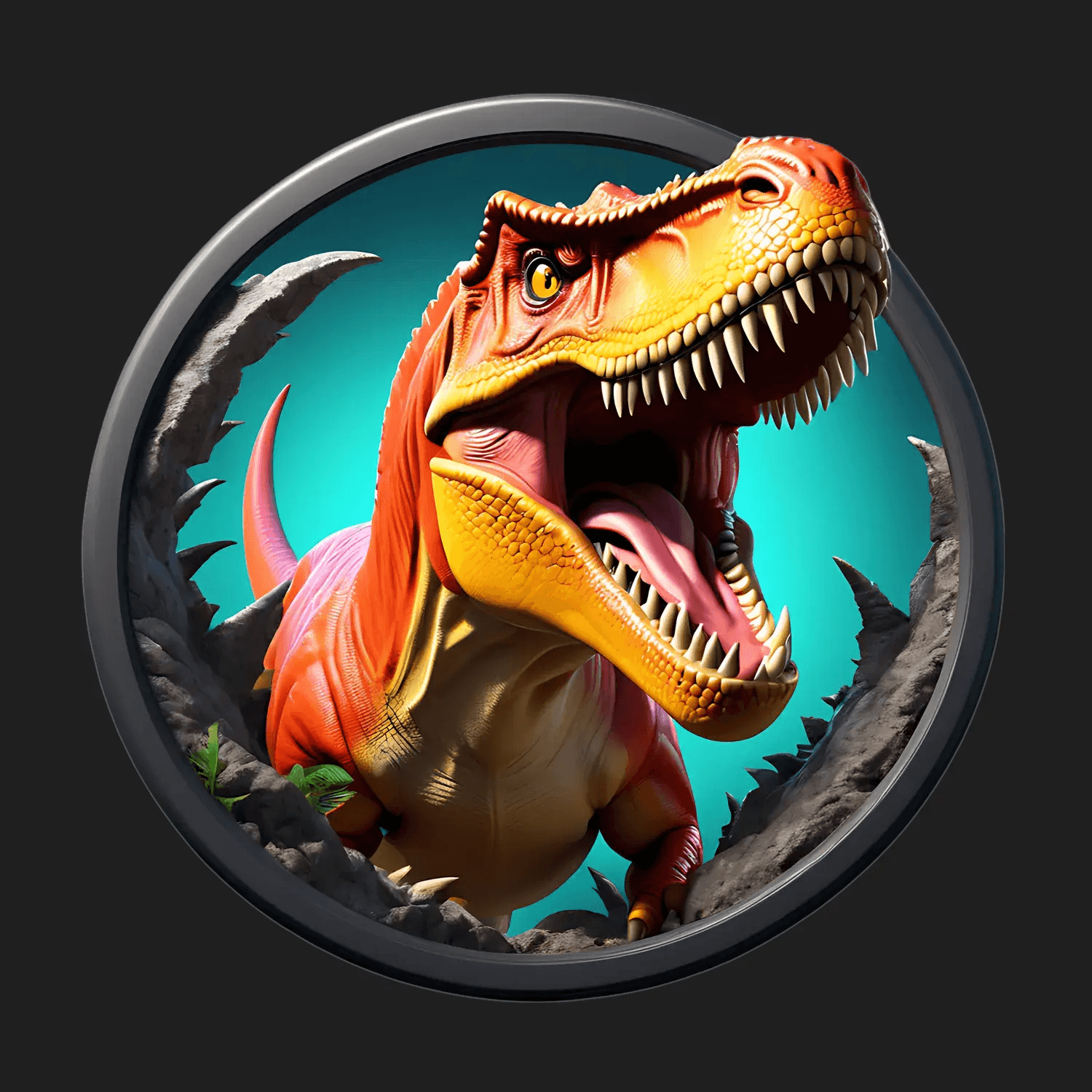 Dinosaur Roar - Vibrant UV Sticker - Heat Press Transfer