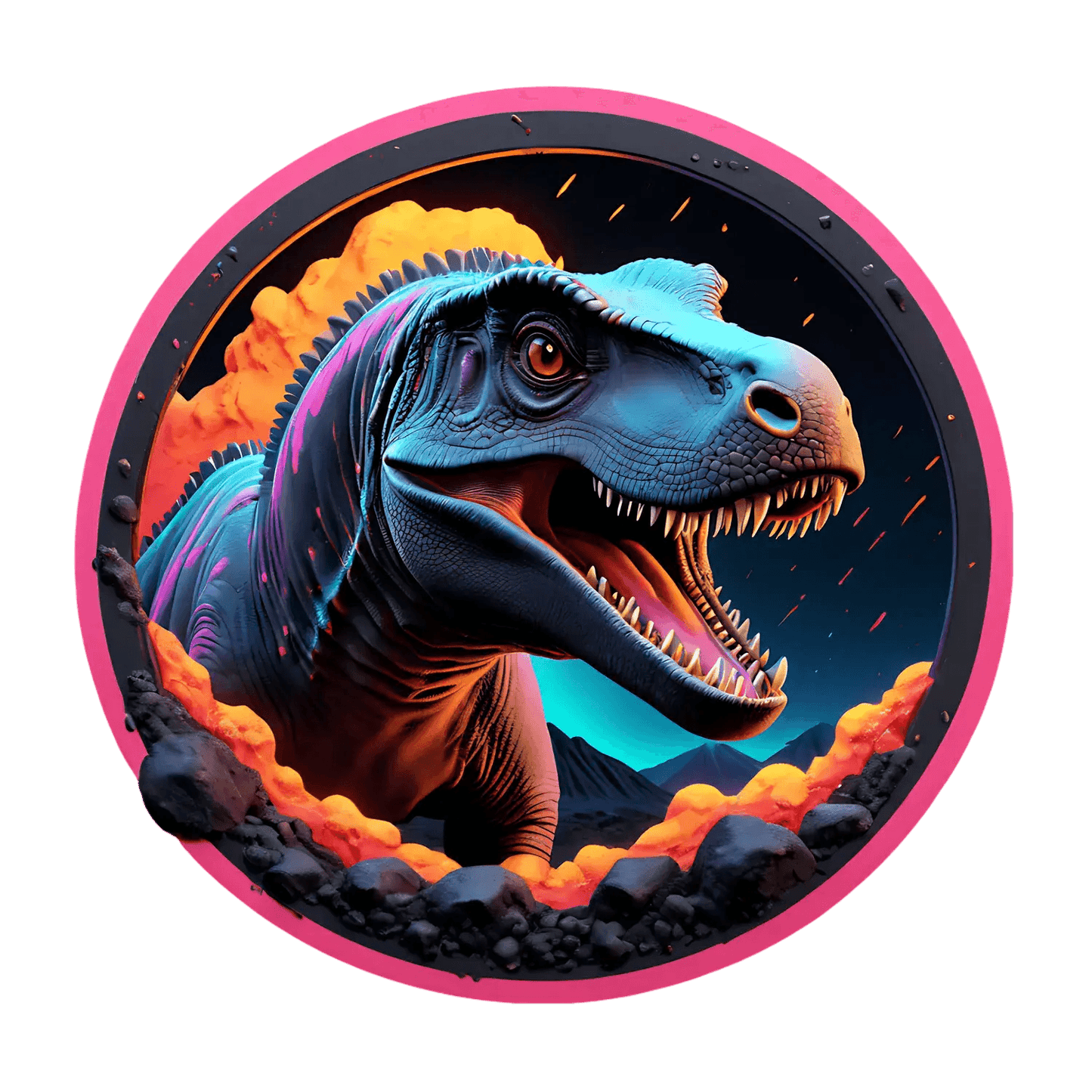 Dinosaur Roar - Vibrant UV Sticker - Heat Press Transfer