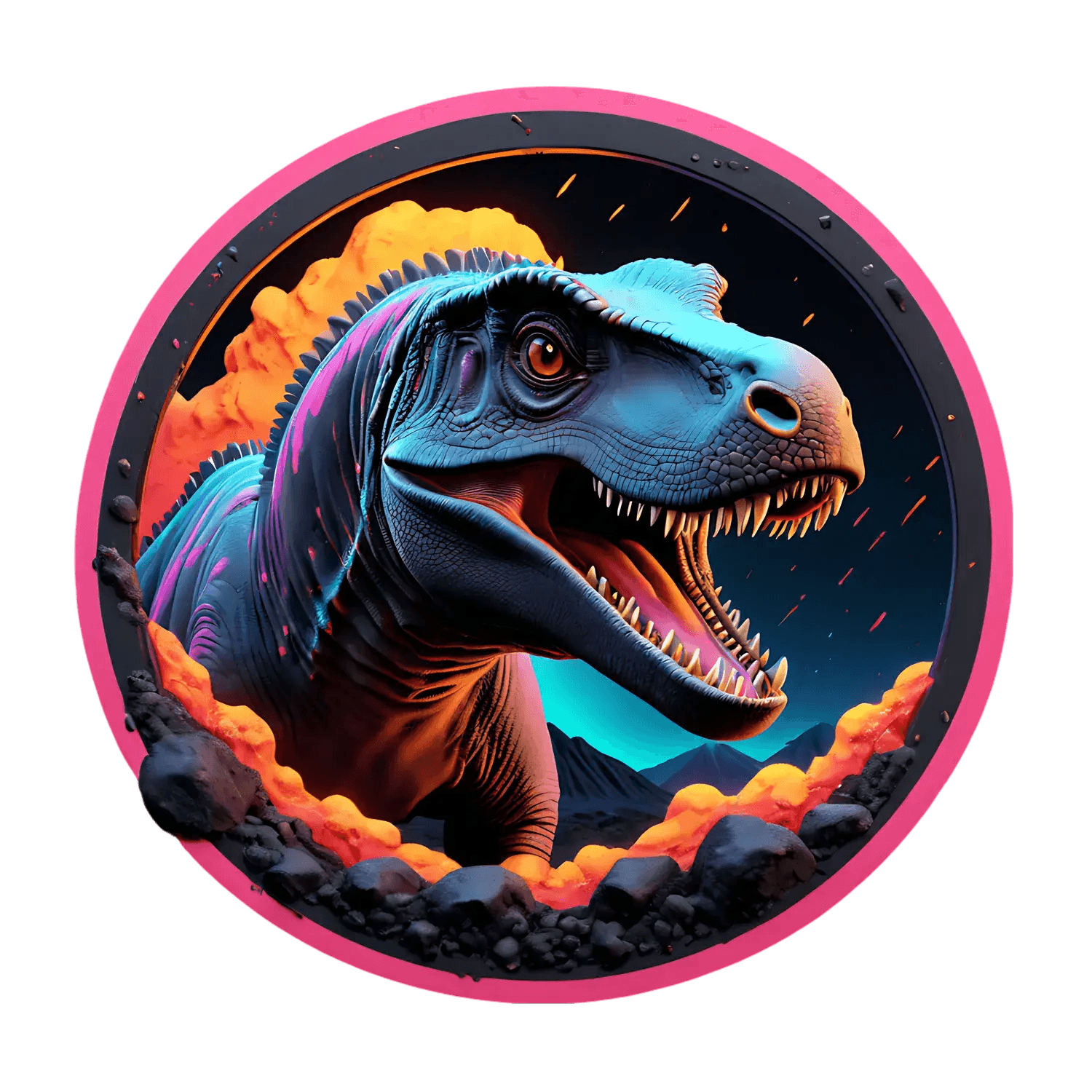 Dinosaur Roar - Vibrant UV Sticker - Heat Press Transfer