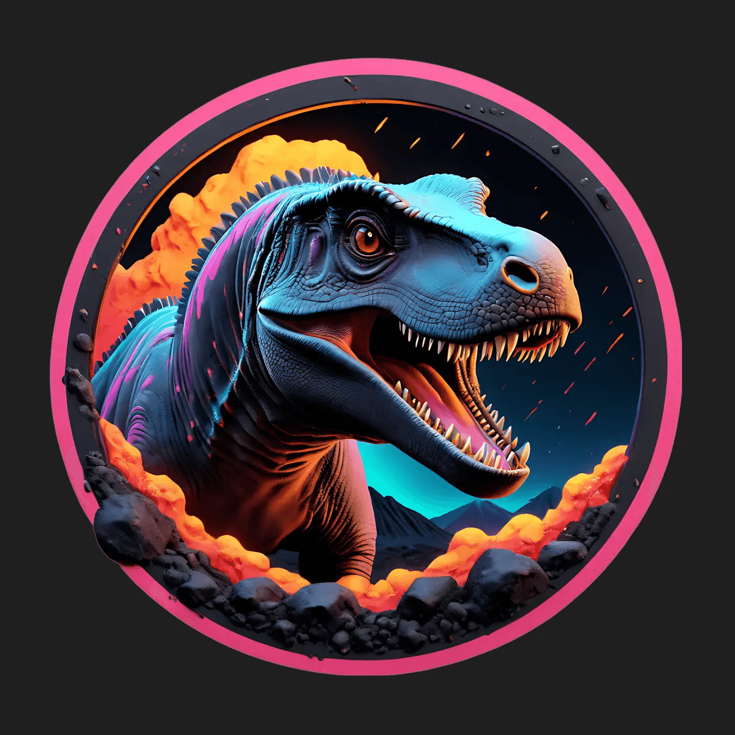 Dinosaur Roar - Vibrant UV Sticker - Heat Press Transfer