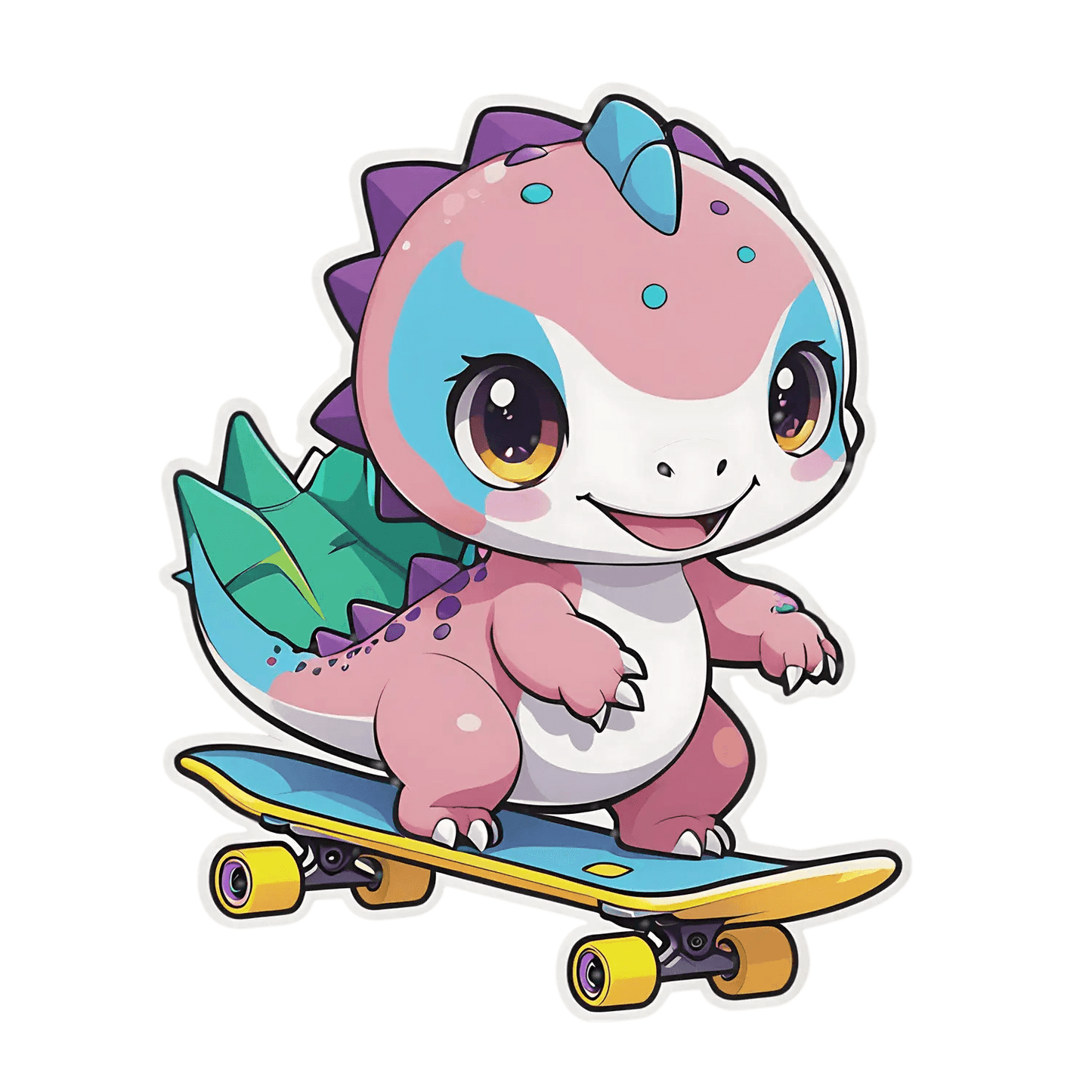 Dinosaur Skateboard - Sticker - Heat Press Transfer