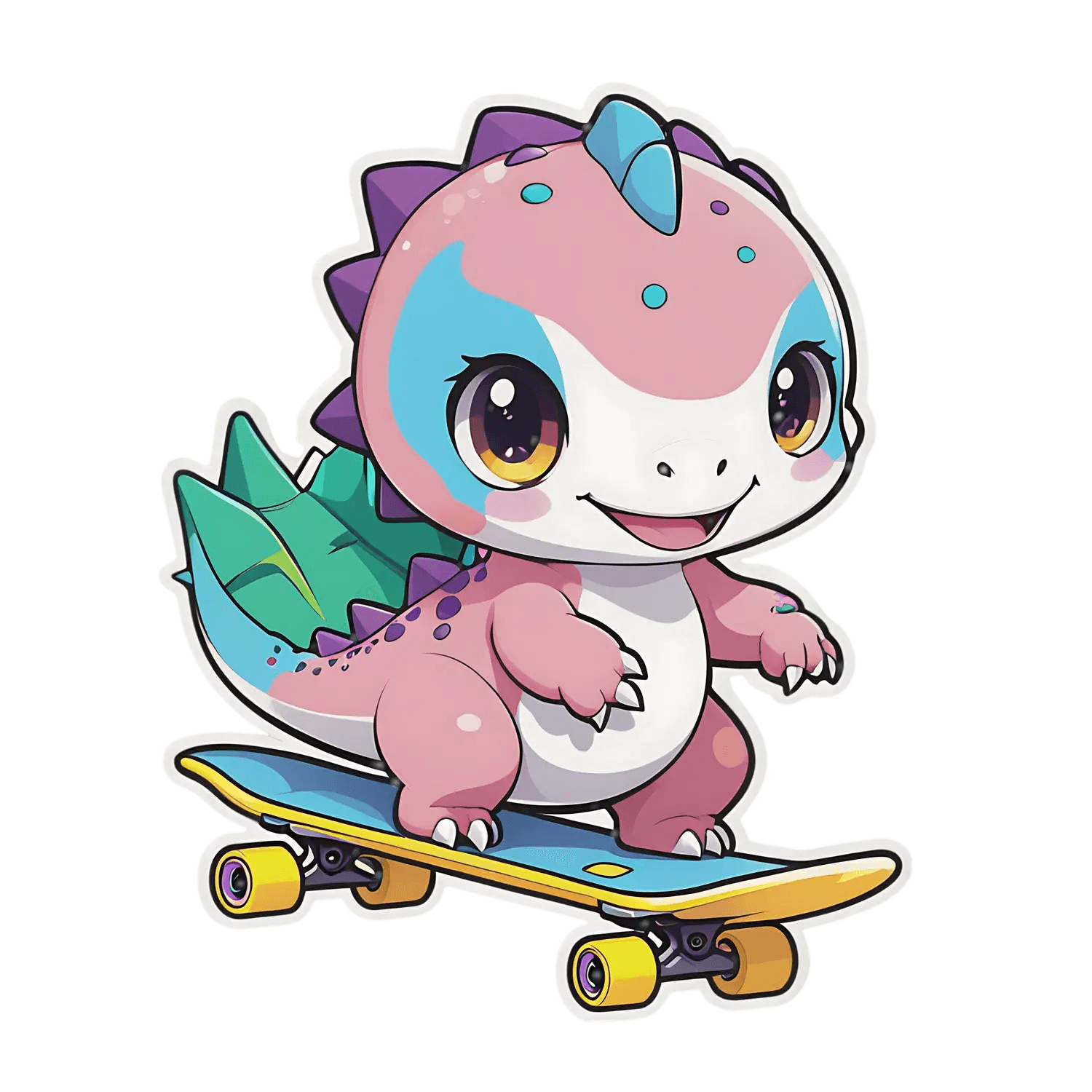 Dinosaur Skateboard - Sticker - Heat Press Transfer